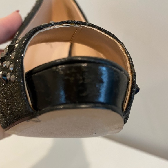 Black Platform peep toe pumps with sparkle 5 inches tall size 7 - Picture 12 of 13